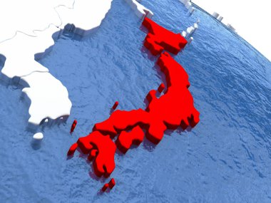 küre üzerinde Japonya