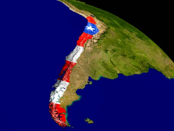 Chili avec drapeau sur Terre — Photo