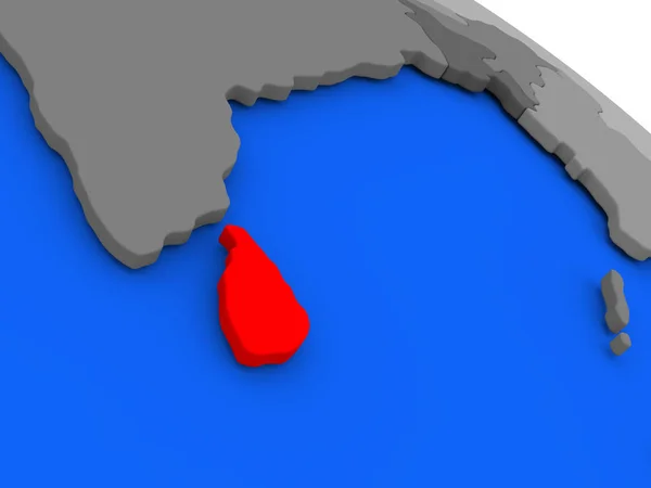 斯里兰卡在红 — 图库照片
