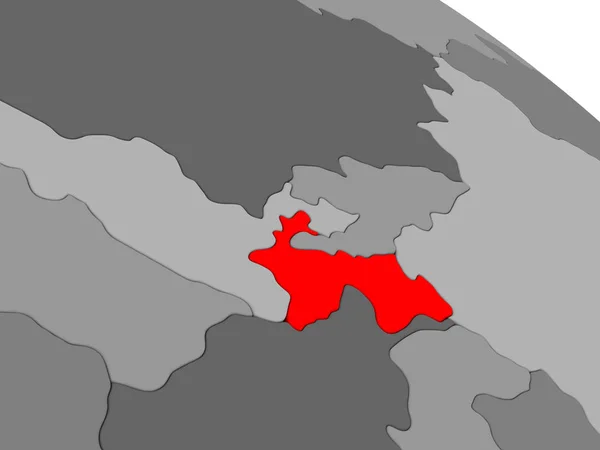 Tajikistan in red — Stock Photo, Image
