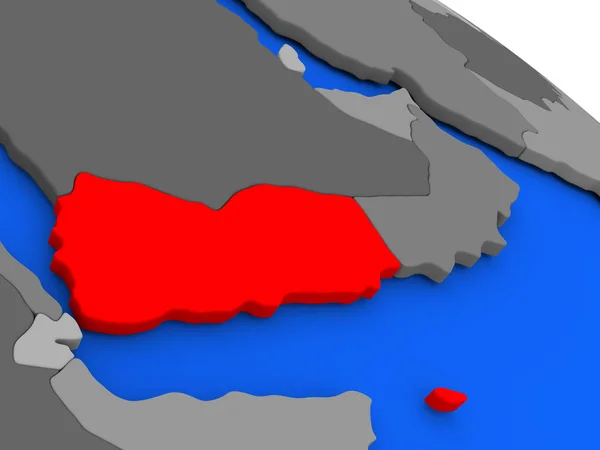Yemen in red — Stock Photo, Image