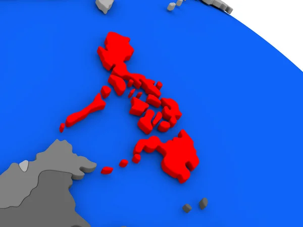 Philippines in red — Stock Photo, Image
