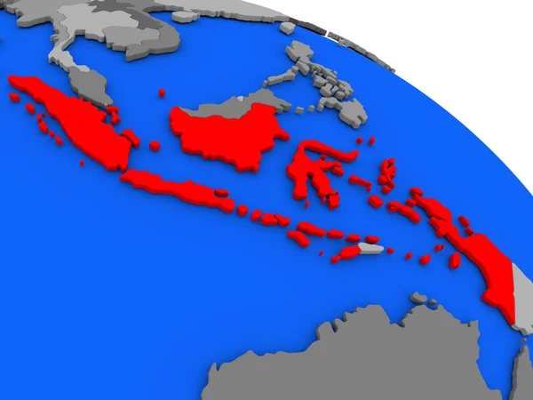 Indonesien in roten Zahlen — Stockfoto