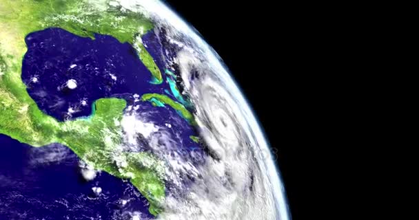 Вид урагана на Карибы со спутника — стоковое видео