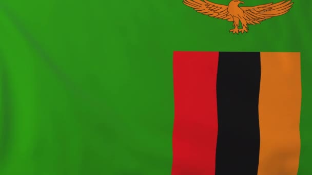 Bandera de zambia — Vídeo de stock