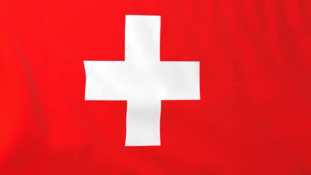 スイス連邦共和国の旗 — ストック動画