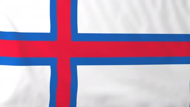 Vlag van de Faeröer eilanden — Stockvideo