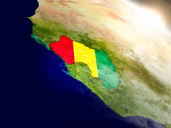 Gine bayrağı yükselen güneş