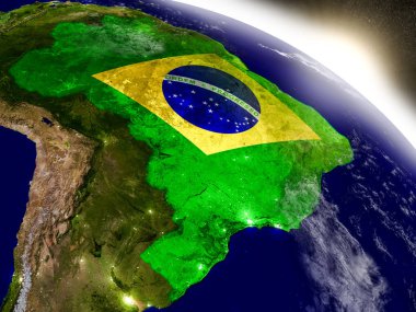 Brezilya bayrağı yükselen güneş ile
