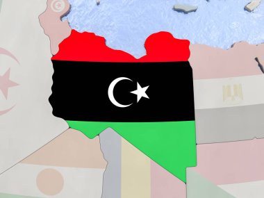 Libya bayrağı dünya üzerinde