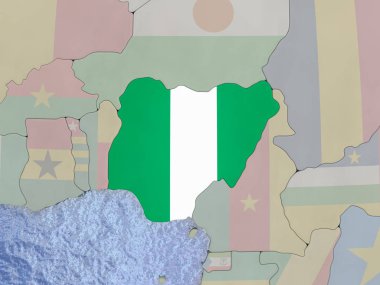 Nijerya dünya üzerinde bayrak ile