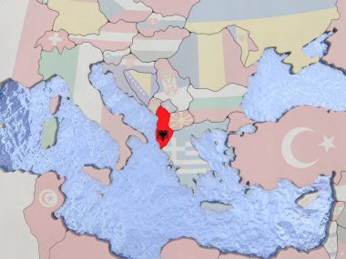 Arnavutluk ile dünya üzerinde bayrak