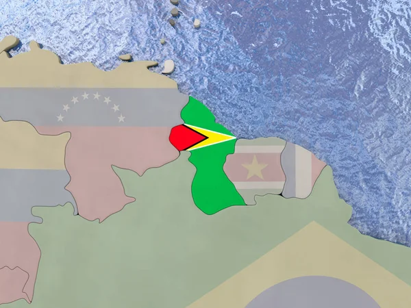 Гайянський з прапором по всьому світу — стокове фото