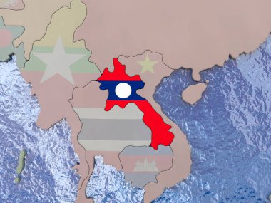 Laos bayrağı dünya üzerinde