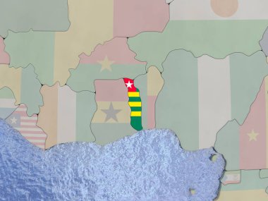 Togo dünya üzerinde bayrak ile