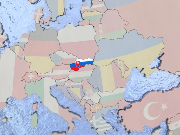 Słowacja z flagą na całym świecie — Zdjęcie stockowe