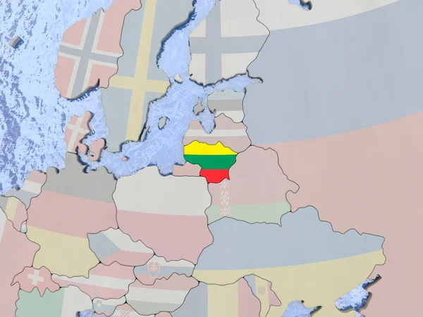 Литва з прапором по всьому світу — стокове фото