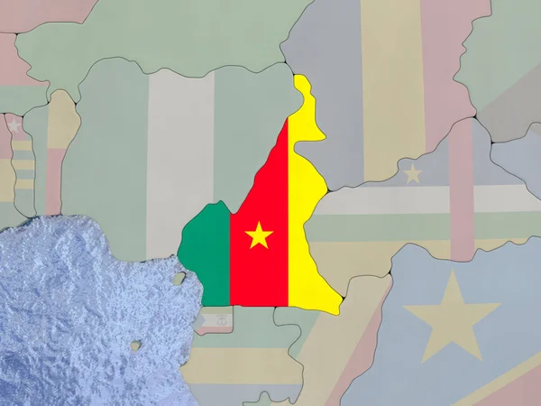Camerún con bandera en el globo — Foto de Stock
