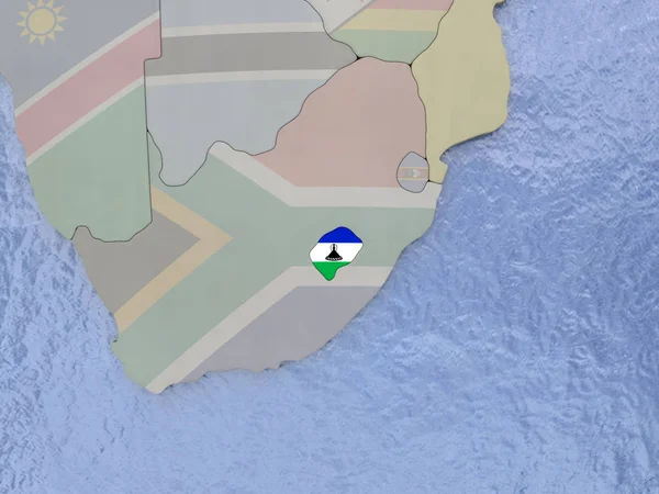 Lesotho med flagga på Globen — Stockfoto