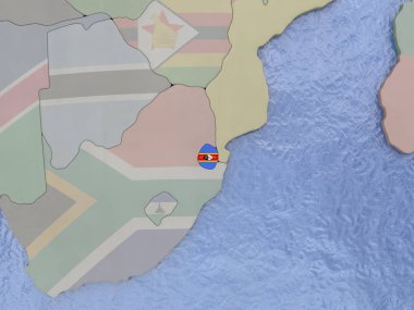 Svaziland dünya üzerinde bayrak ile