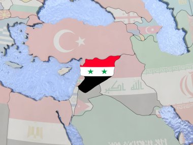 Suriye bayrağı dünya üzerinde