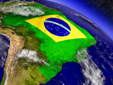 Brezilya dünya üzerindeki katıştırılmış bayrak ile