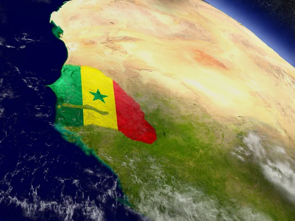 Сенегал з вбудованим прапор на землі — стокове фото