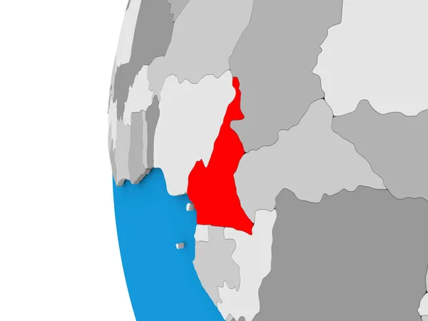 Kamerun på jordglob — Stockfoto