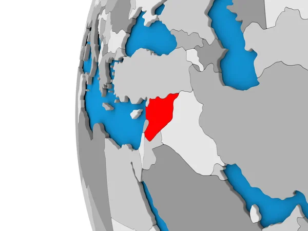 Syrië op wereldbol — Stockfoto