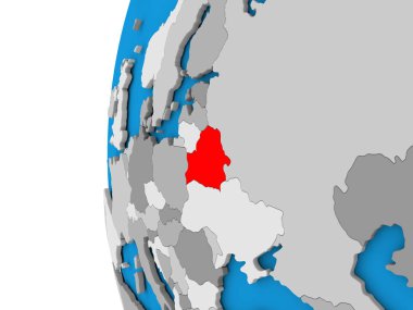 Belarus on globe clipart