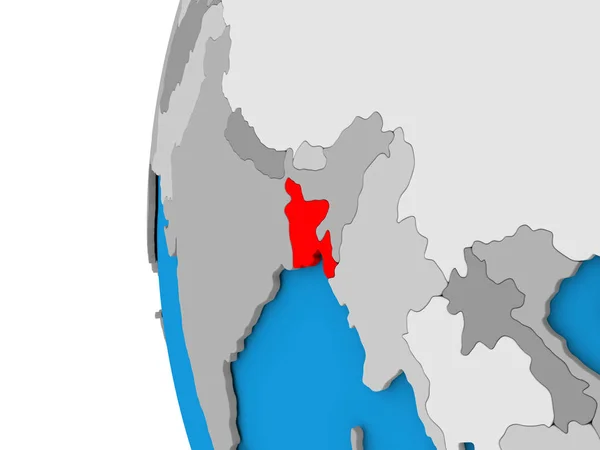 Bangladesh on globe — Stock Photo, Image