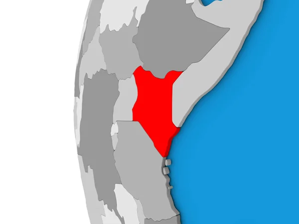 Kenya på jordglob — Stockfoto