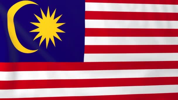 Bandera de malaysia — Vídeo de stock