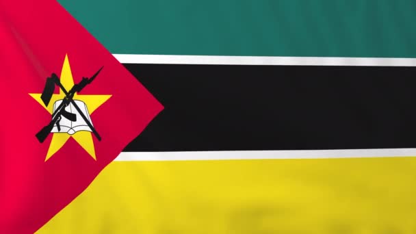 Bandeira de Moçambique — Vídeo de Stock