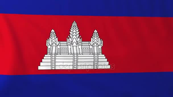 Bandeira do Camboja — Vídeo de Stock