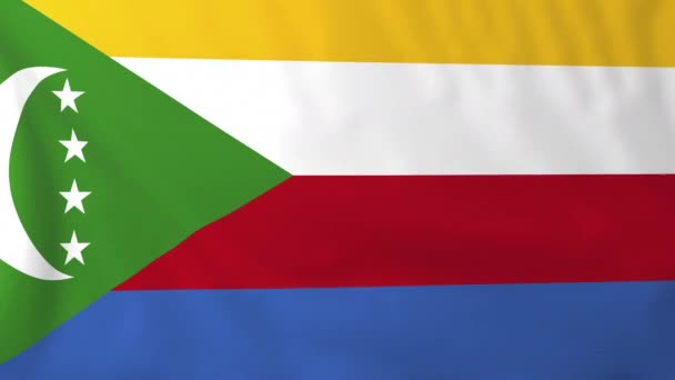 Vlag van Comoren — Stockvideo