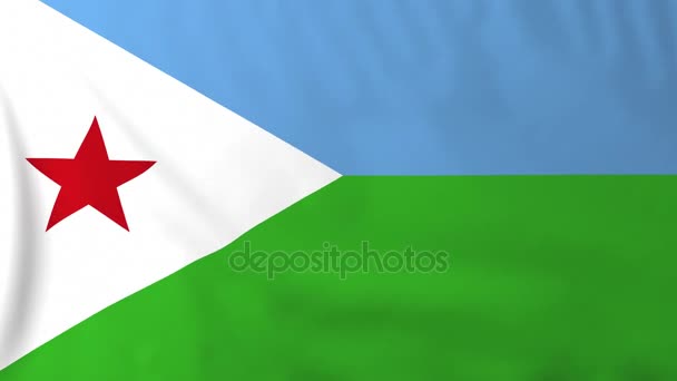 Flagga djibouti — Stockvideo