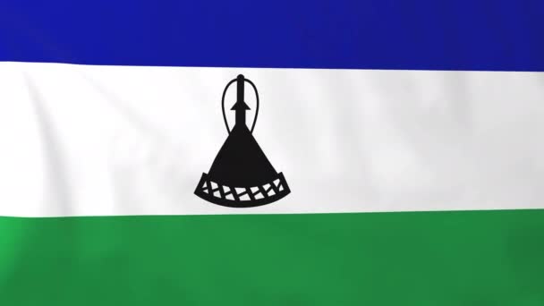 Flagga lesotho — Stockvideo