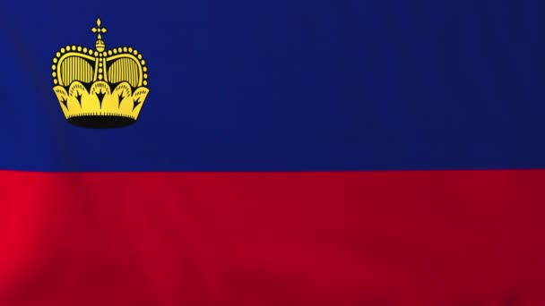 Bandera de Liechtenstein — Vídeo de stock