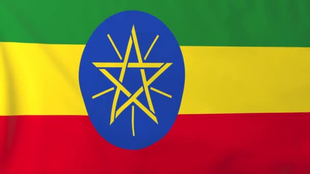 Bandera de Etiopía — Vídeo de stock