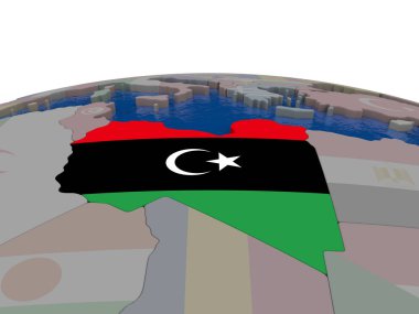 Libya bayrağı ile