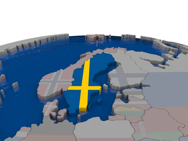 Schweden mit Fahne — Stockfoto