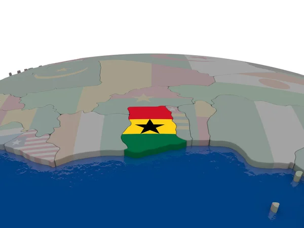 Ghana med flagga — Stockfoto