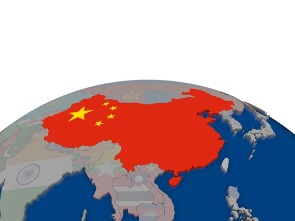 China com bandeira — Fotografia de Stock