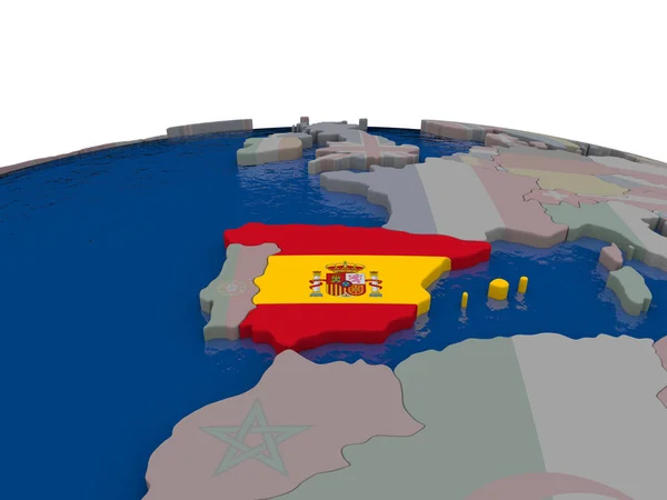 Spanien med flagga — Stockfoto