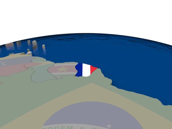 Французская Гвиана с флагом — стоковое фото