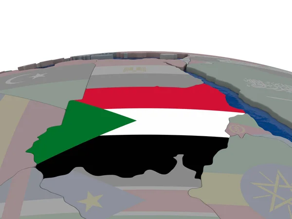 Sudão com bandeira — Fotografia de Stock