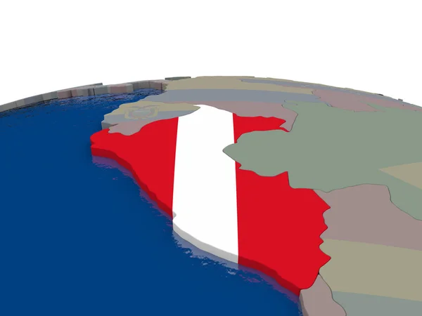 Peru com bandeira — Fotografia de Stock