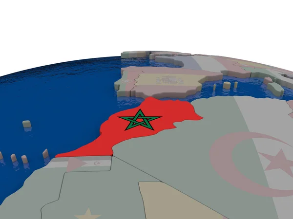 Marruecos con bandera — Foto de Stock