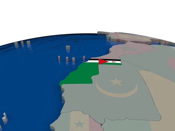 Δυτική Σαχάρα με σημαία — Φωτογραφία Αρχείου
